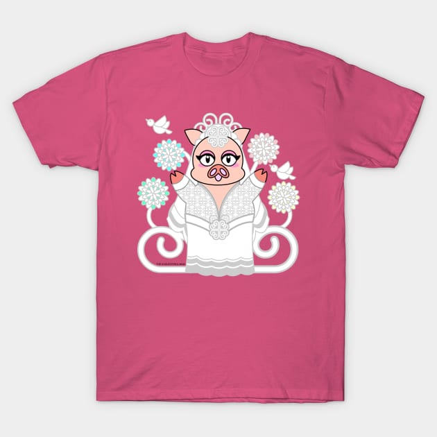 PIGGY WHITE WEDDING: BRIDE T-Shirt by cholesterolmind